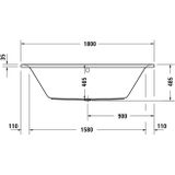 Duravit - D-Neo - Whirlpool - 1800 x 800 mm - Inbouw - 2 Rughellingen - Jet Protect