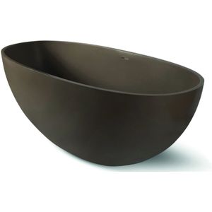 Vrijstaand Bad Luca Sanitair Vasca Solid Surface 180x80x60 cm incl. Afvoerset Castagno