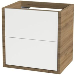 Tiger Boston Wastafelonderkast 60 cm Hoogglans Wit Chalet Eik