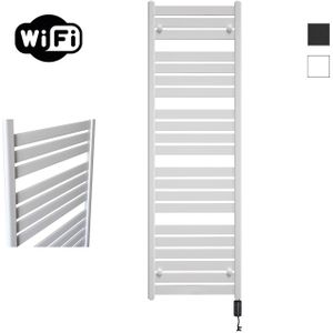 Elektrische Radiator Sanicare HWV - Moda Met Wifi 160x60 cm Mat Wit 1159W Met Thermostaat Zwart Rechtsonder