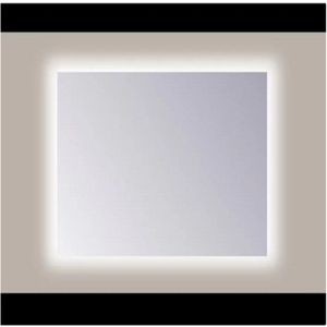 Spiegel Sanicare Q-Mirrors 85x60 cm PP-Geslepen Vierkant Met Rondom LED Warm White en Afstandsbediening incl. ophangmateriaal Sanicare