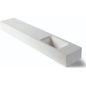 Fontein Luca Sanitair Lea 120x22x12 cm Solid Surface Rechts Zonder Kraangat Mat Wit