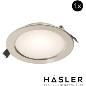 Inbouwspot Häsler Volterra Incl. Fase Aansnijding Dimbaar 13.7 cm 8 Watt Warm Wit RVS Set 10x Hasler