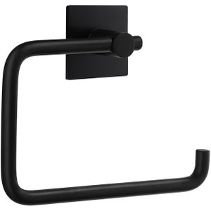 Toiletrolhouder met Vierkante Bevestigingsplaat Smedbo Beslagboden Zwart Edelstaal 10x13,6x3