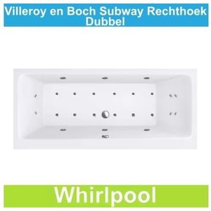 Ligbad Villeroy & Boch Subway 190x90 cm Balboa Whirlpool systeem Dubbel Villeroy en Boch