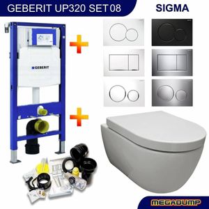 Geberit Up320 Toiletset 08 Aqua Royal Easyflush Rimfree 48Cm Compact Met Sigma Drukplaat