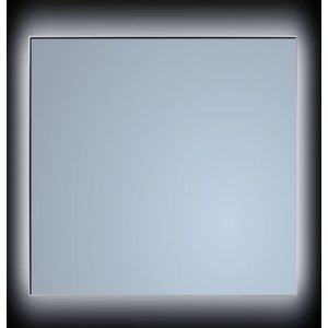 Spiegel Sanicare Q-Mirrors 120x70 cm Vierkant Met Rondom LED Warm White, Omlijsting Mat Zwart incl. ophangmateriaal Zonder Schakelaar Sanicare