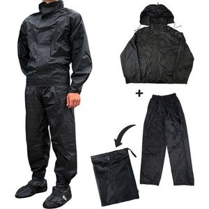 Maxxcovers Regenpak Met Capuchon – Inclusief Luxe Draagtas - Maat L - Zwart