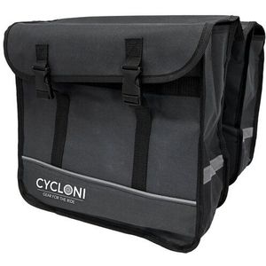 Cycloni Dubbele Fietstas 35L - Waterdicht Bisonyl - Stevige Bagagedragertas Mat Zwart