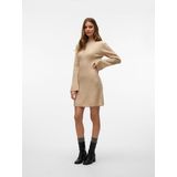 Awlina - Korte Jurk - Gebreide Jurk - Hoge Hals - Lange Mouwen - Regular Fit