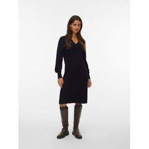 Awalexandra - Midi-jurk - Gebreide Jurk - V-Hals - Lange Mouwen - Knielengte