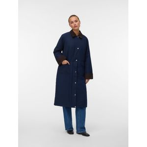 Vmsilja - Jas - Lang - Tussenjas - Gespreide Kraag - Drukknoop en Ritssluiting