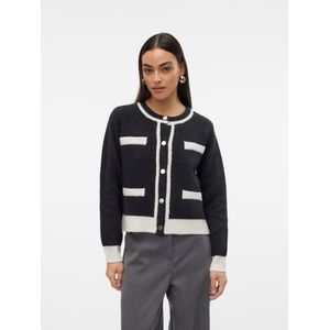 Vmrania - Gebreid Vest - O-hals - Lange Mouwen - Knoopsluiting - Zwart