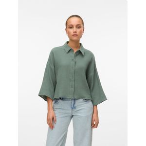 Blouse - Effen - Mousseline - Driekwart Mouw - Losse Pasvorm