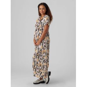 Vmmsuie - Zwangerschapsjurk - Blauw - V-Hals - 3/4 Mouwen - Regular Fit