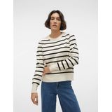 VERO MODA - VMSaba - Trui - Beige/Zwart - Lange Mouw
