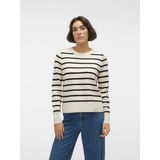 VERO MODA - VMSaba - Trui - Beige/Zwart - Lange Mouw