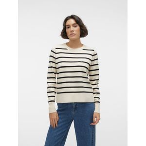 VERO MODA - VMSaba - Trui - Beige/Zwart - Lange Mouw
