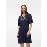 Vmsina - Korte Jurk - V-Hals - Korte Mouwen - Ruches