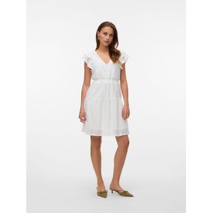 Kanten Jurk - Zwart - Polyester - V-Hals Mouwloos