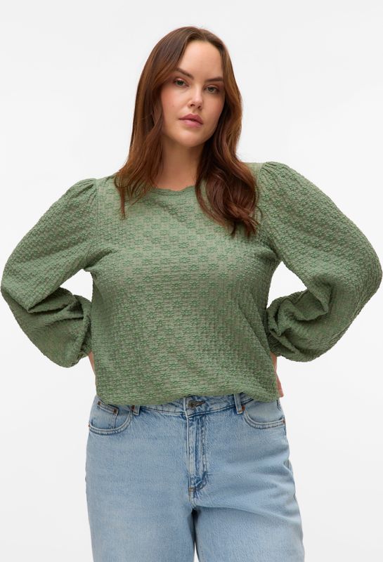 Vmcflower - Blouse - O-hals - Lange Mouwen - Ballonmouwen - Regular Fit