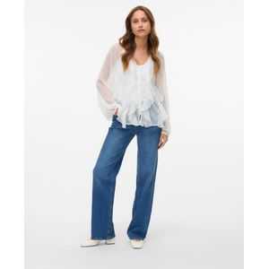 Vmoakley - Top - Blouse - V-Hals - Korte Mouwen - Relaxed Fit