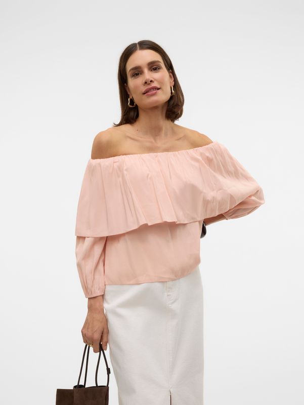 Blouse - Off-shoulder - Lange Mouwen - Regular Fit
