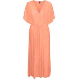 Vmmenny - Lange Jurk - V-Hals - Korte Mouwen - Elastische Taille