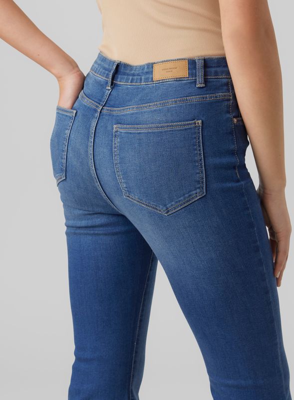 Flared Fit Jeans - Stonewash - High Rise