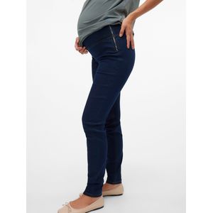 MAMALICIOUS - Jeans - Donkerblauw - Slimfit - Mid Waist - Lang