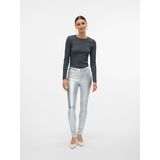 Blouse - Glitterdetail - Lange Mouwen - O-hals - Kort - Tight Fit