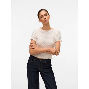 Vero Moda T-shirt Vmshelby Ss O-neck Short Top Vma No 10311731 Snow White Dames