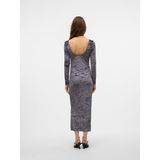 Vmmolly - Lange Jurk - Feestjurk - U-Hals - Lange Mouwen - Open Rug - Tight Fit