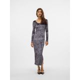 Vmmolly - Lange Jurk - Feestjurk - U-Hals - Lange Mouwen - Open Rug - Tight Fit