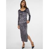 Vmmolly - Lange Jurk - Feestjurk - U-Hals - Lange Mouwen - Open Rug - Tight Fit