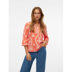 Top - V-Hals - 3/4 Mouwen - Wijde Mouwen - Regular Fit