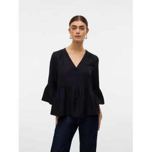 Blouse - V-Hals - 3/4 Mouwen - Knoopsluiting - Regular Fit