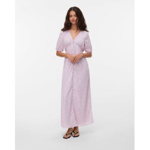 Vmsigne - Lange Jurk - Maxi - V-Hals - Regular Fit - Ballonmouwen