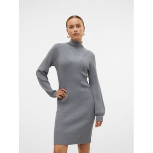 Vmraina - Gebreide Jurk - Maxi Lengte - Hoge Hals - Lange Mouwen