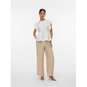 VERO MODA - VMMelaney - Bandplooibroek - Greige - Wide Leg - High Waist