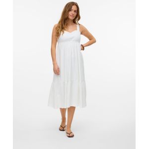 Vmulrikke - Midi-jurk - Kanten - Zwart - Polyester Voering - Regular Fit