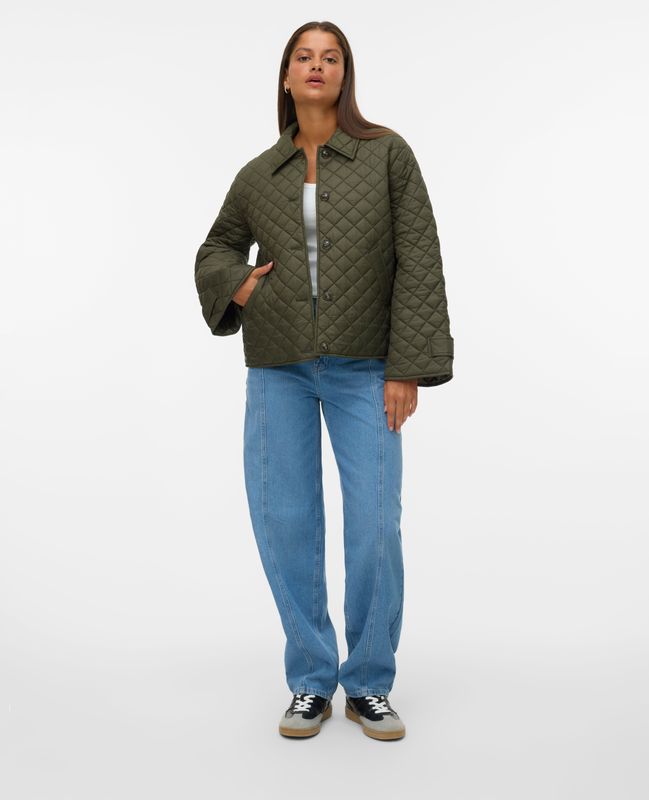 Vmholte - Gequilte Jas - Kort - Lange Mouwen - Knoopsluiting - Voorzakken - Volledig Gevoerd