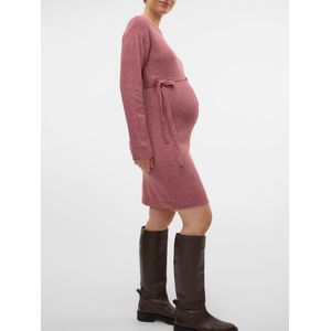 Mlaysa - Zwangerschapsjurk - Gebreid - Groen - O-hals - Lange Mouwen - Regular Fit