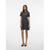 VERO MODA Vmjohanna Ss O-Neck Dress Exp, Medium grijs (grey melange), XS