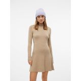 Tricot Jurk - Gebreid - Hoge Hals - Lange Mouwen - Regular Fit