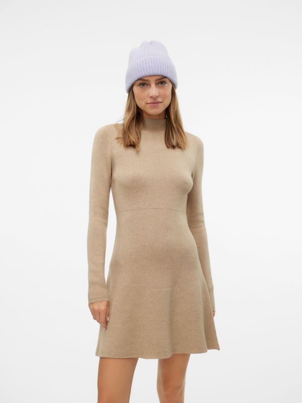 Tricot Jurk - Gebreid - Hoge Hals - Lange Mouwen - Regular Fit