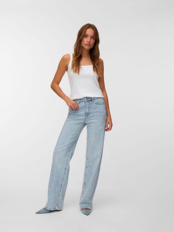 Vmtessa Rhinestone High Rise Wide Leg Fit Jeans