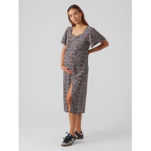 Vmmeasy - Zwangerschapsjurk - Viscose - Korte Mouwen - Sweetheart Halslijn