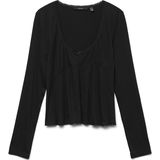 VERO MODA - Tia - Shirt - Zwart - Lange Mouwen