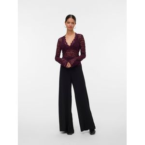 Vmdea - Top - V-Hals - Lange Mouwen - Kanten Detail - Tight Fit